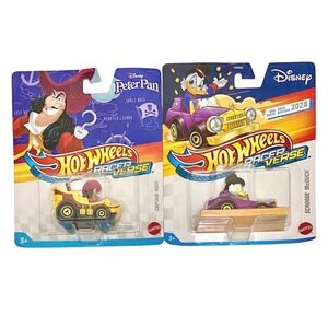 CAPTAIN HOOK & SCROOGE MCDUCK Disney Hot Wheels Racer Verse Character Cars